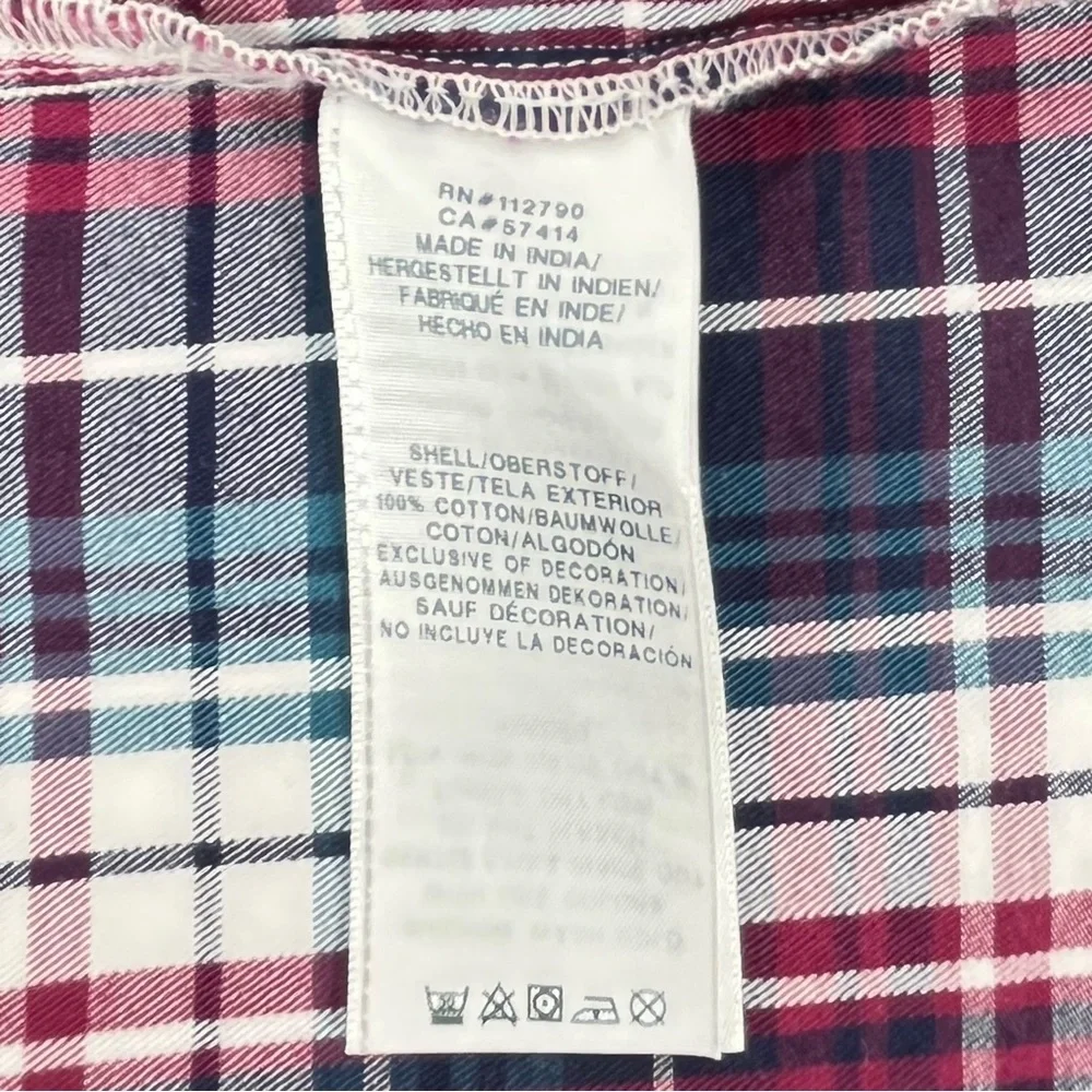 True Religion Mens‎ XL Plaid Western Pearl Snap Shirt Red Blue